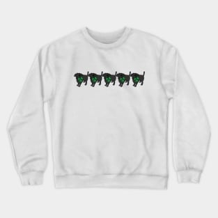 Five Dog Holding Shamrock for St Patricks Day Crewneck Sweatshirt